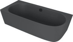 POLYSAN Elegantna Antracit Samostoječa Kad SUSSI L 160x70 cm - Lit Marmor, Sodobna Oblika