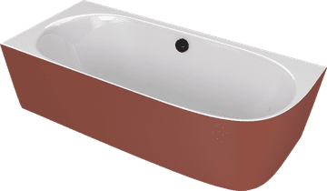 POLYSAN Razkošna prostostoječa kotna kad SUSSI L, 160x70 cm, lit marmor, bela/rjava mat