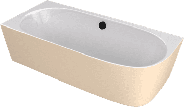 POLYSAN Elegantna Samostoječa Kopalna Kad SUSSI L iz Litega Marmorja 160x70x50cm, Bela/Bež Mat