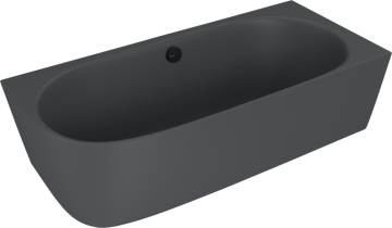 POLYSAN Samostoječa kopalna kad SUSSI R iz litega marmorja, antracit, 160x70x49,5 cm