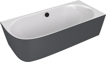 POLYSAN SUSSI R Asimetrična Samostoječa Kad iz Litega Marmorja 160x70 cm, Bela/Antracit Mat