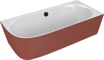 POLYSAN SUSSI R vogalna samostoječa kad iz litega marmorja, 160x70x49,5cm, bela/hneda, mat finish