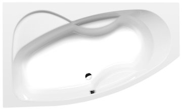 POLYSAN Polysan MAMBA L Asimetrična Vgradna Kad 160x95 cm Bela