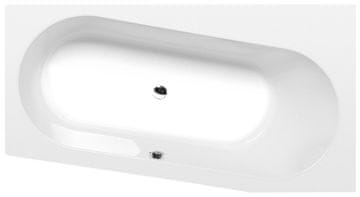 POLYSAN Asimetrična kopalna kad POLYSAN ASTRA WR 165x90 cm, belaakrilna, vgradna