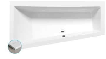 POLYSAN ANDRA L SLIM Asimetrična Vgradna Kad 170x90 cm, Bela