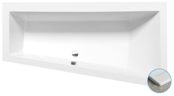 POLYSAN ANDRA R SLIM asimetrična vgradna kad 170x90x45 cm, bela, akril, brez sifona