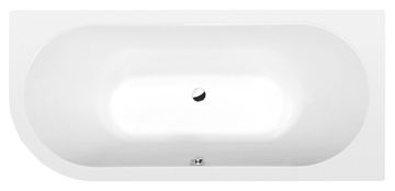 POLYSAN Asimetrična Akrilna Kad VIVA R 175x80 cm - Bela Mat Eleganca za Majhne Kopalnice