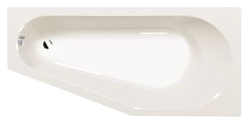 POLYSAN TIGRA R Asimetrična Akrilna Kad 170x80cm, Slonokoščena, Modern Design