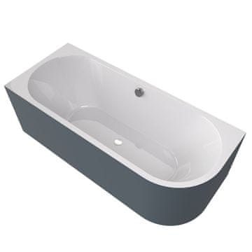 POLYSAN VIVA L MONOLITH asimetrična kopalna kad 180x75x60 cm, bela/siena, akrilna