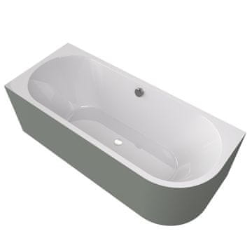 POLYSAN VIVA L MONOLITH Asimetrična Kopalna Kad 180x75x60cm, Bela-Zelena