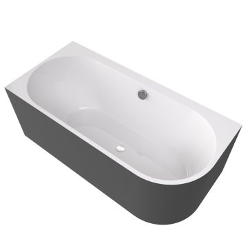 POLYSAN Asimetrična kopalna kad ASTRA L MONOLITH 160x75x60 cm - Bela/Carina