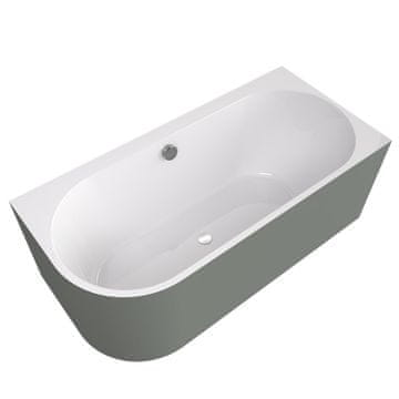 POLYSAN MONOLITH ASTRA R Asimetrična Kad 160x75x60 cm, Bela/Verde, Hidromasaža INFINITY