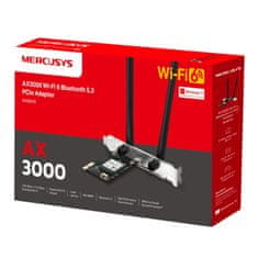 Mercusys MA80XE AX3000 WiFi 6 Bluetooth 5.3 Dual Band PCIe mrežna kartica