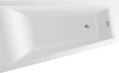 AQUALINE AQUALINE Asimetrična Kad 160x100 cm, Bela, Vgradna, ABS/PMMA Material