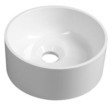 SAPHO Eleganten Sanitarni Umivalnik, Liti Marmor, Ø25cm, Bel, Stenska Montaža
