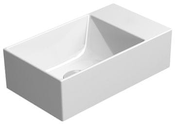 Gsi KUBE X Elegantno Keramično Umývátko 40x23cm, Brez Odprtine, Bela Mat