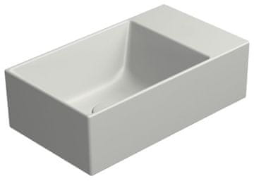 Gsi KUBE X Moderno Keramično Umývátko 40x23cm Cenere Mat, Prilagodljivo Montaži