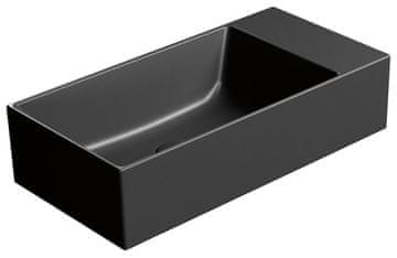 Gsi KUBE X Črno Mat Keramično Umivalnik 50x25cm, Modularen Dizajn, Brez Pipa, Levi/Desni