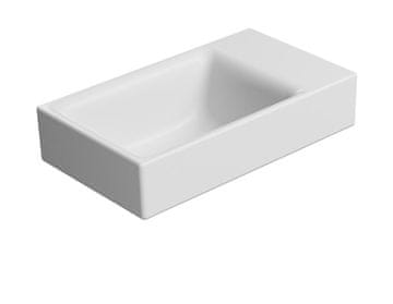 Gsi Elegantno Keramično Umivalo NUBES 40x23 cm Brez Odprtine, Belo Mat