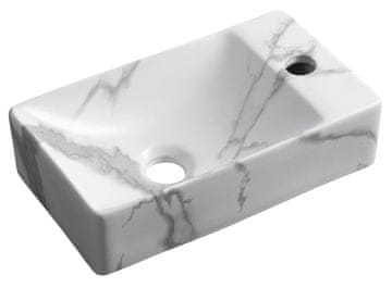 SAPHO MARGITHA Keramično Umivalnik 38x22 cm, Priključek za Baterijo Desno, Carrara