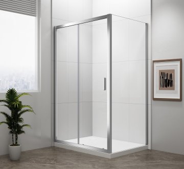 POLYSAN Pršni kotiček EASY 100x70 cm, prozorno steklo, L/P varianta, drsna vrata