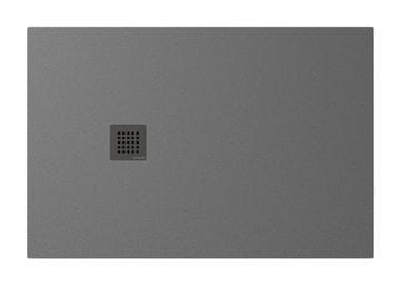 POLYSAN TRENECA Pravokotna Vanička 120x80cm Siva Mat - Elegantna in Prilagodljiva Kopalniška Rešitev