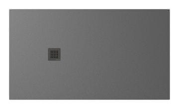 POLYSAN Eleganten Sivi Marmorni Tuš 160x90cm - Prilagodljiv z Visoko Protizdrsnostjo