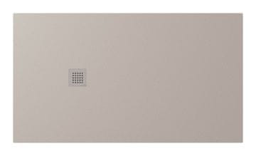 POLYSAN Elegantna Bež Tuš Kad TRENECA, 160x90cm, Nastavljiva Dimenzija, Liti Marmor