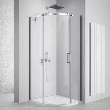 POLYSAN THRON SQUARE četrtkrožna tuš kabina 900x900mm, prozorno steklo, leva