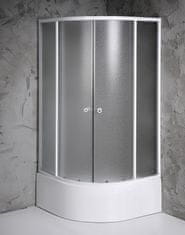 AQUALINE ARLEN - Drsna Sprchna Zaslonka 800x800x1500 mm, Opečno Steklo