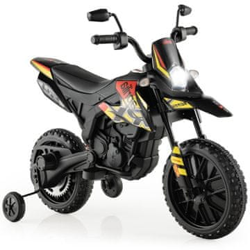 Northix 12V otroški električni motor s pomožnimi kolesi, črne barve