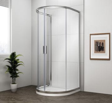POLYSAN EASY Polkrožna Steklena Tuš Kabina 900x900mm
