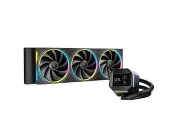 DEEPCOOL LM360 komplet za tekočinsko hlajenje, 360mm, LCD, ARGB, črn (R-LM360-BKDMMC-1)