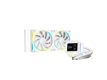 DEEPCOOL LM240 komplet za tekočinsko hlajenje, 240mm, LCD, ARGB, bel (R-LM240-WHDMMC-1)