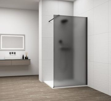 POLYSAN Tuš zid ESCA BLACK MATT, matirano dimljeno steklo, 1300 mm, elegantna stenska montaža