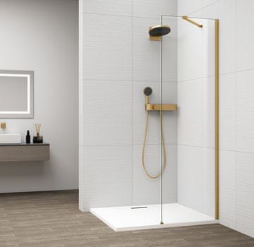 POLYSAN ESCA GOLD MATT enodelna tuš zavesa s čistim steklom, 600 mm