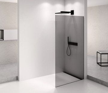 POLYSAN ARCHITEX Črna Mat Kopalniška Stena 1362mm, Dimljeno Steklo
