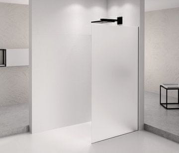 POLYSAN ARCHITEX Črna Mat Fiksna Tuš Zastena 1162mm, Matirano Steklo