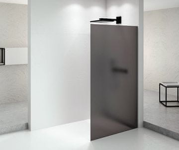 POLYSAN ARCHITEX Črna Mat Kopalniška Stena, Dimljeno Steklo 1462mm