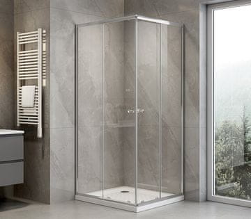 AQUALINE AGGA Pravokotna Tuš Zasteklitev 900x800mm, Čisto Steklo