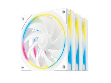 DEEPCOOL FL12 SE 3-IN-1 ventilator za ohišje, PWM 120mm, 3 Pack, ARGB, bel (R-FL12SE-WHAPN3-G)