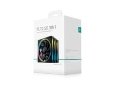 DEEPCOOL FL12 SE 3v1 ventilator za ohišje, PWM 120mm, 3 Pack, ARGB, črn (R-FL12SE-BKAPN3-G)