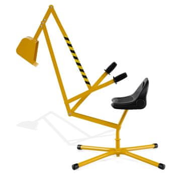 Northix Otroški kovinski bager za vožnjo 360° vrtljiv sedež 123 cm rumen