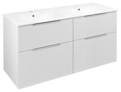 SAPHO CIRASA Elegantna Kopalniška Omarica 118,4x64x46cm, Bel Sijaj