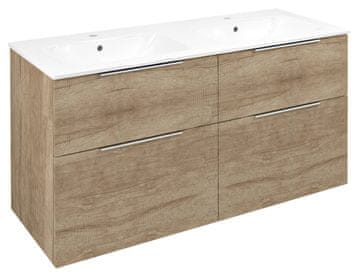 SAPHO CIRASA Elegantna Umyvadlová Ohrángla 118,4x64x46cm, Dub Alabama