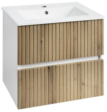 AQUALINE Eleganten omarna PANEDA STRIP 60cm, dub emporio, stenska montaža, tiho zapiranje