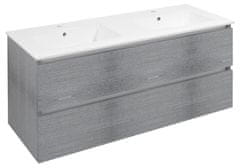 SAPHO EZARA Dvojna Kopalniška Omarica 120x55x46cm, Srebrni Hrast