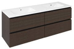 SAPHO EZARA Dvostranska Omara za Umivalnik 140cm, Rustikalna Borovina