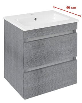 SAPHO EZARA elegantna kopalniška omarica, dub srebrni, mere 48x54x39 cm