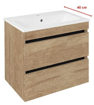 SAPHO Elegantna kopalniška omarica EZARA v odtenku Alabama duba, kompaktna in prostorna
